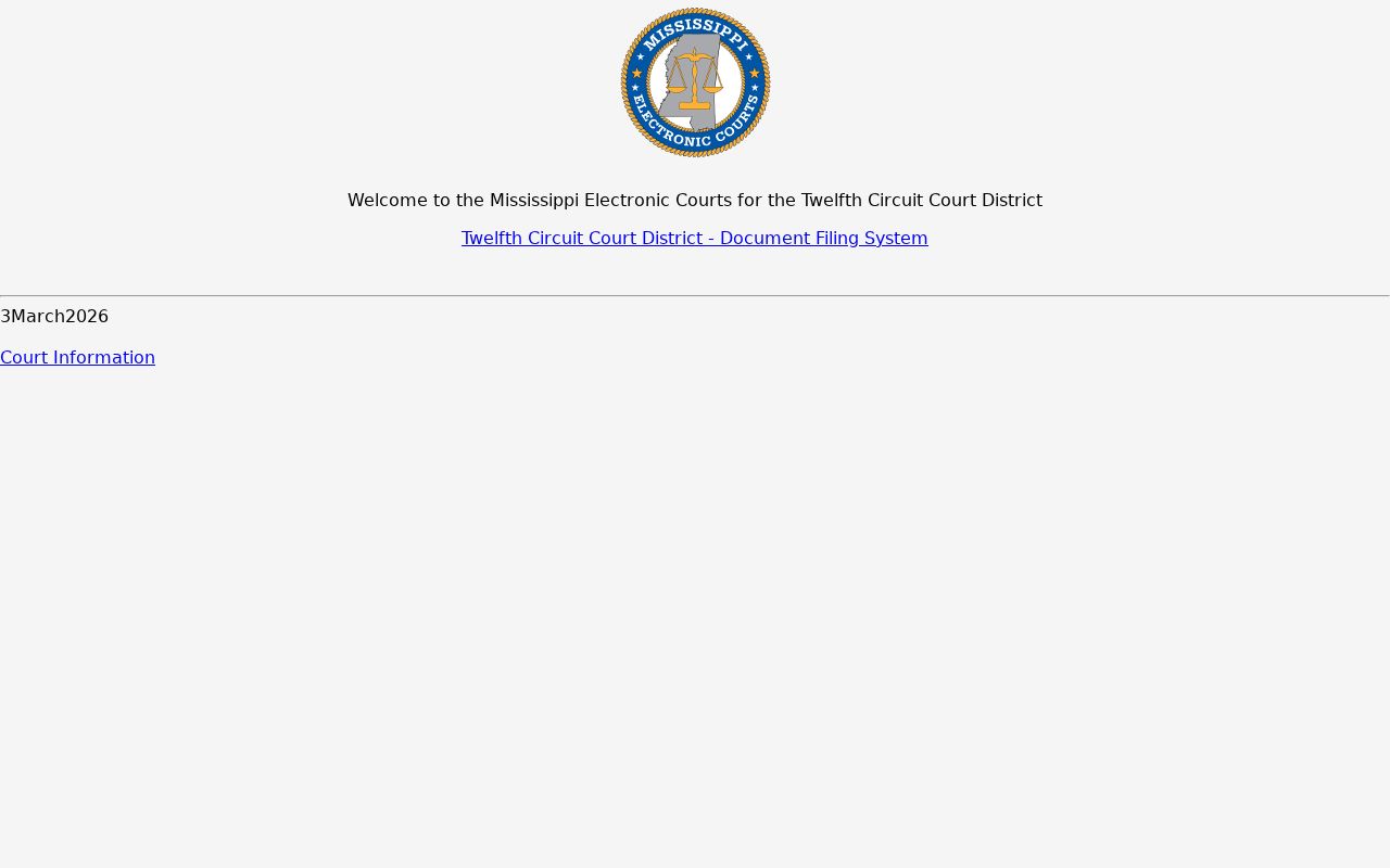 Forrest County criminal docket Twelfth Circuit MEC system landing page