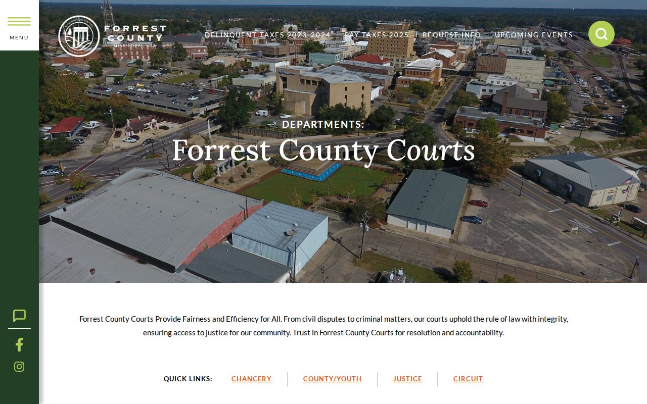 Forrest County court docket court categories and clerk contacts