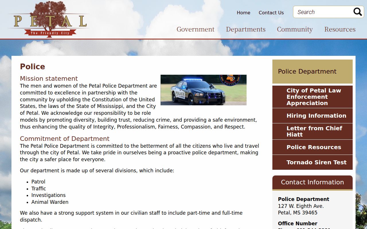 Petal court docket traffic citation and separate police records route