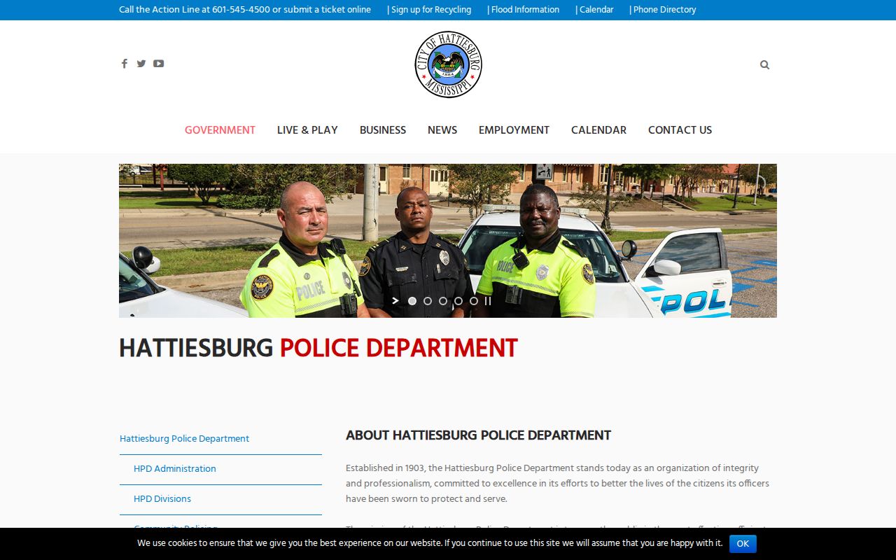 Forrest County traffic court records Hattiesburg Police Department contact context